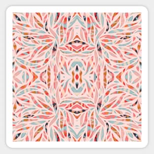 Boho Tile Abstraction / Coral and Blue Sticker